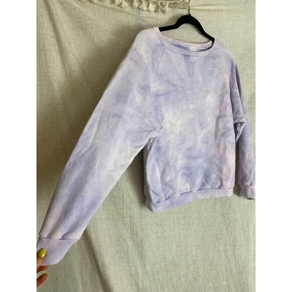 Nili Lotan Classic Crewneck Sweatshirt Light Lavender Tie Dye Size M - Picture 6 of 12
